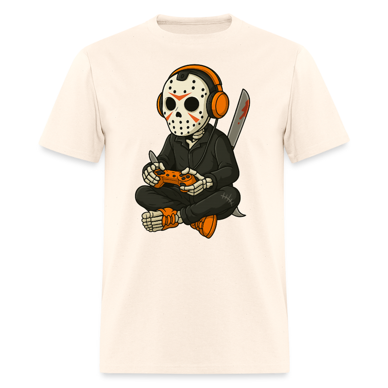 Skeleton Gamer Halloween T Shirt - natural