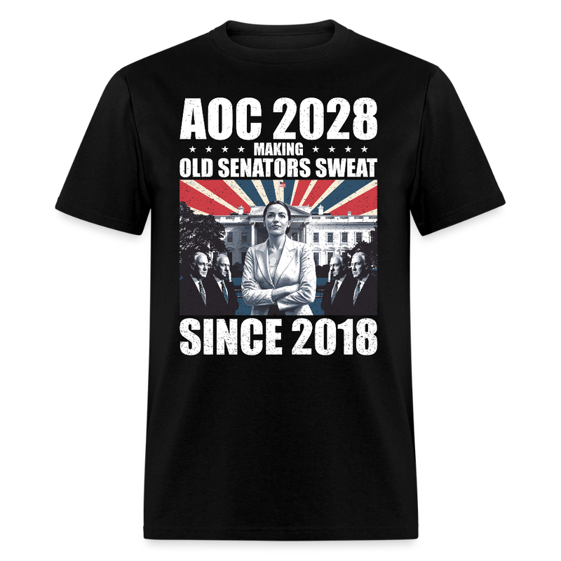 AOC 2028 Making Old Senators Sweat Since 2018 T Shirt - black