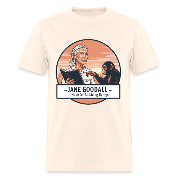 Jane Goodall Hope For All Living Beings T Shirt - 2 - natural