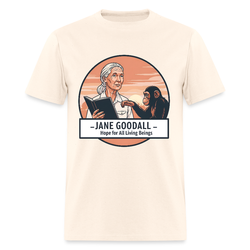 Jane Goodall Hope For All Living Beings T Shirt - 2 - natural