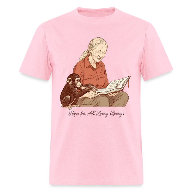 Jane Goodall Hope For All Living Beings T Shirt - pink