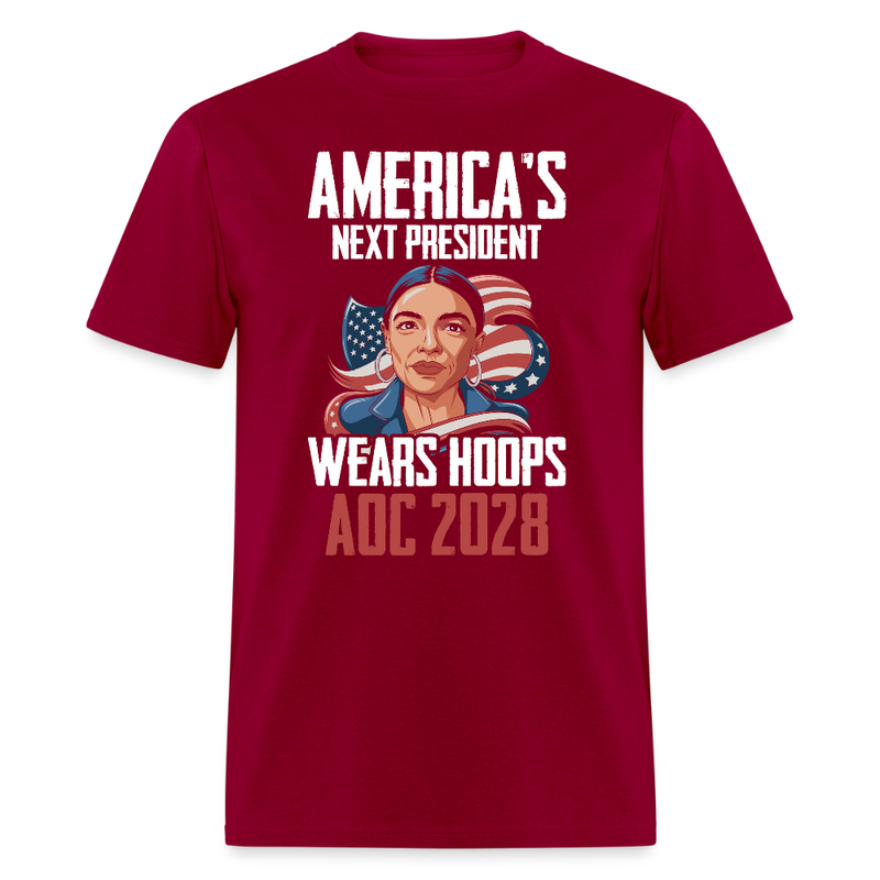 America’s Next President Wears Hoops T Shirt - dark red