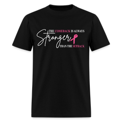 The Comeback Is Always Stronger Breast Cancer Awareness Month T Shirt - black