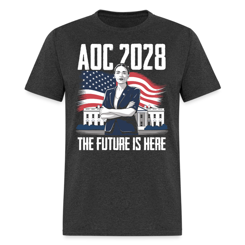 AOC 2028 The Future is Here T Shirt - heather black