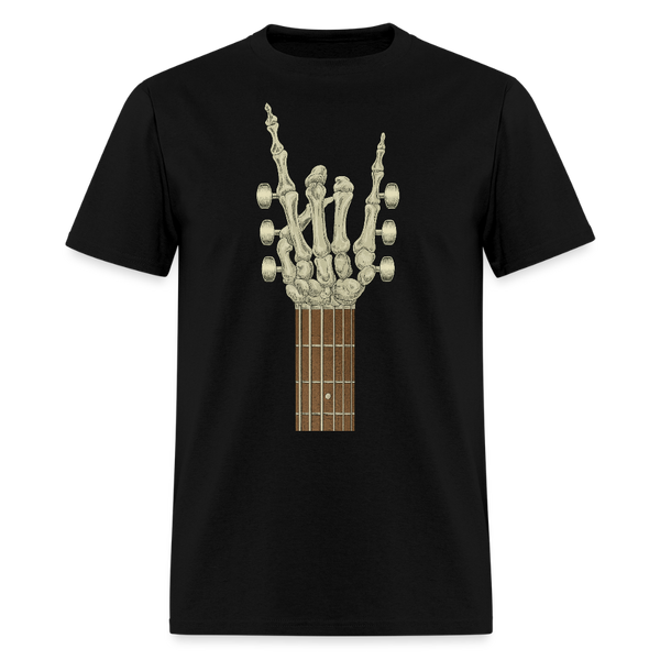 Skeleton Hand Guitar Halloween T Shirt - black