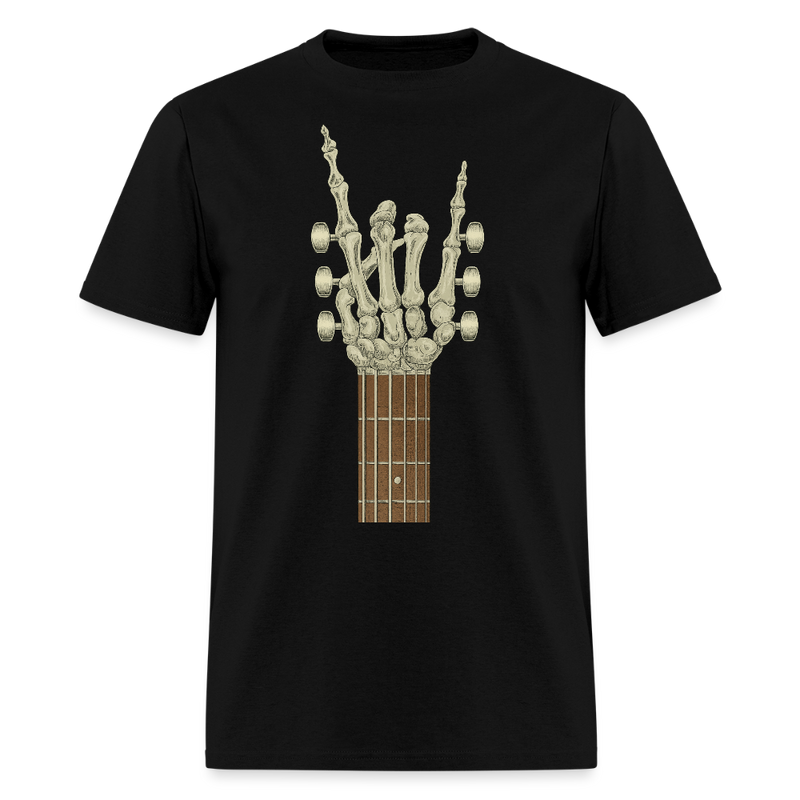 Skeleton Hand Guitar Halloween T Shirt - black