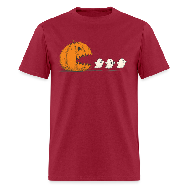 Halloween Pumpkin Eat Ghost T Shirt - dark red