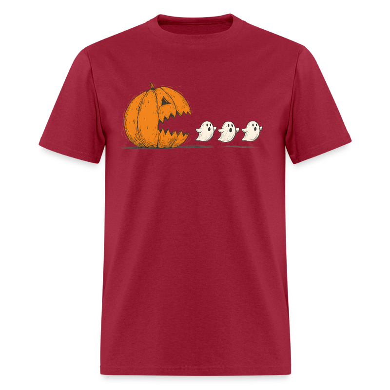 Halloween Pumpkin Eat Ghost T Shirt - dark red