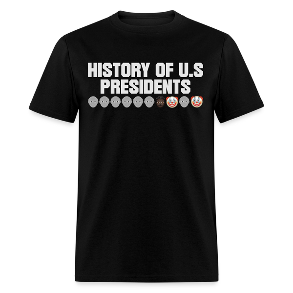 History Of US Presidents T Shirt - 2 - black