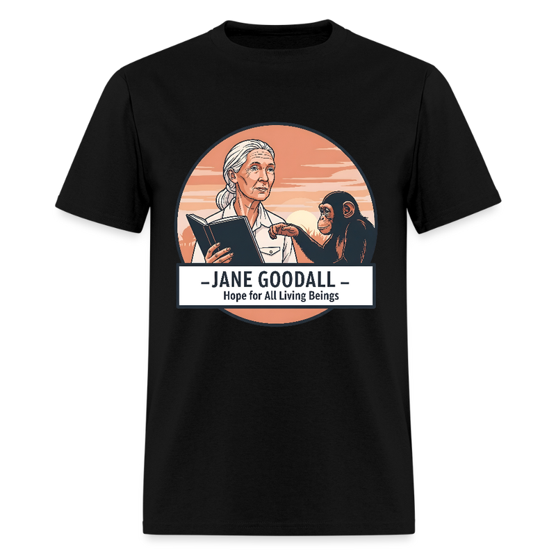 Jane Goodall Hope For All Living Beings T Shirt - 2 - black