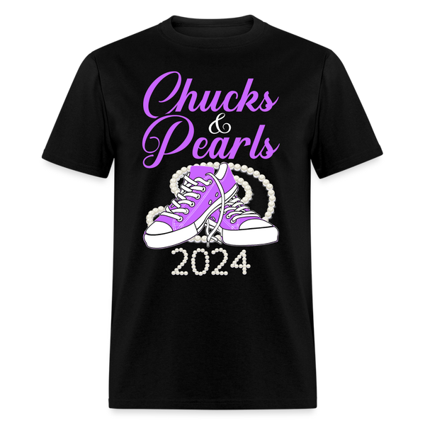 Chucks and Pearls T Shirt - black