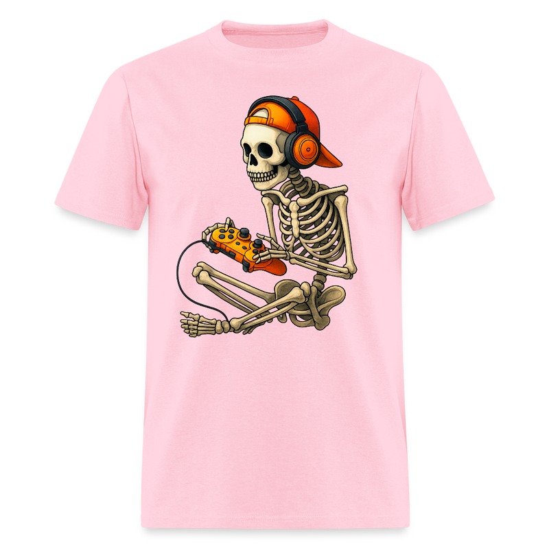 Skeleton Gamer Halloween T Shirt - 2 - pink