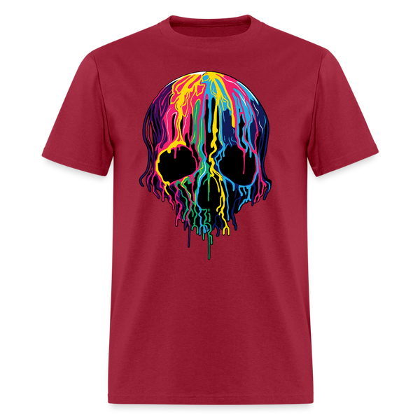 Watercolor Skeleton Halloween T Shirt - dark red
