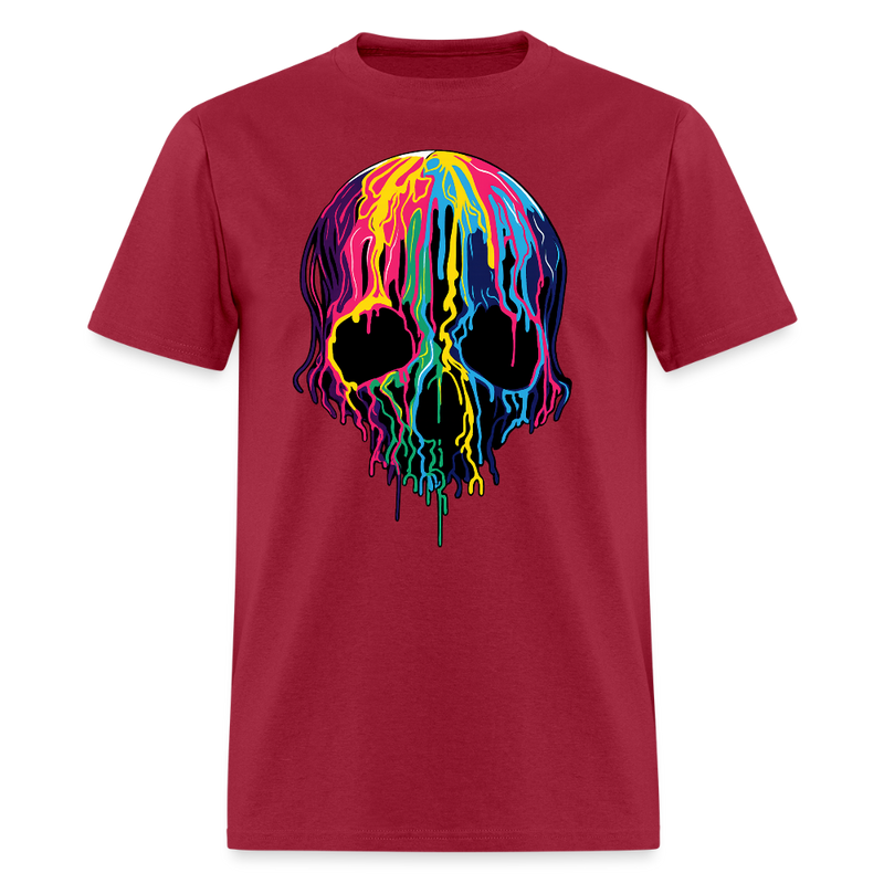 Watercolor Skeleton Halloween T Shirt - dark red