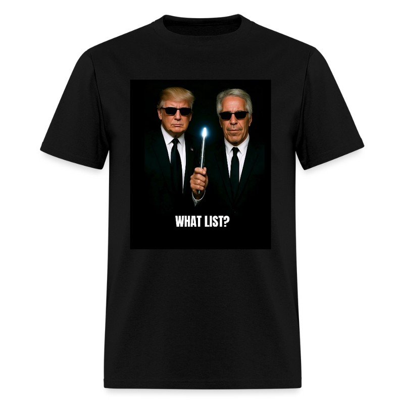 Donald Trump and Jeffrey Epstein What List T Shirt - black