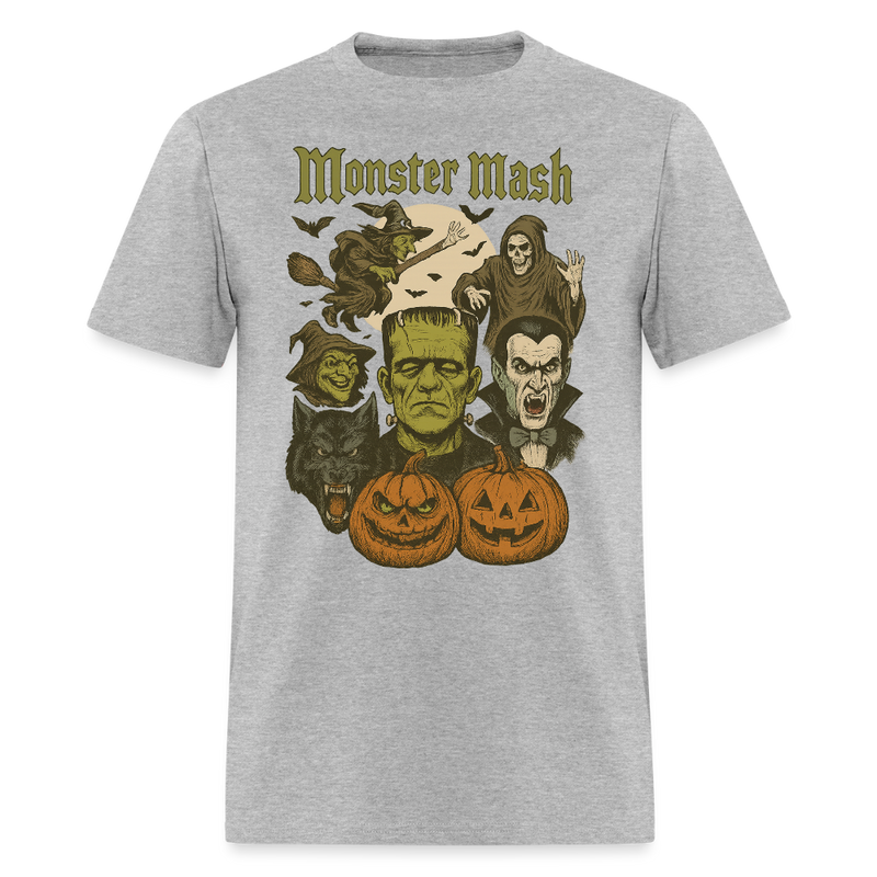 Monster Mash Halloween T Shirt - heather gray