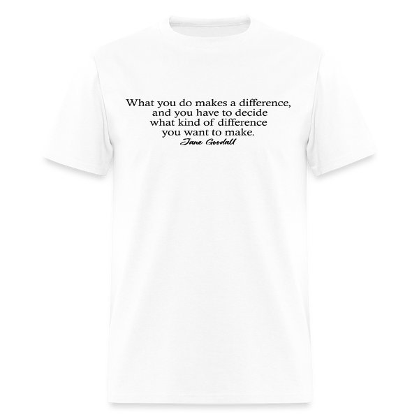 What You Do Makes A Difference Jane Goodall T Shirt - white
