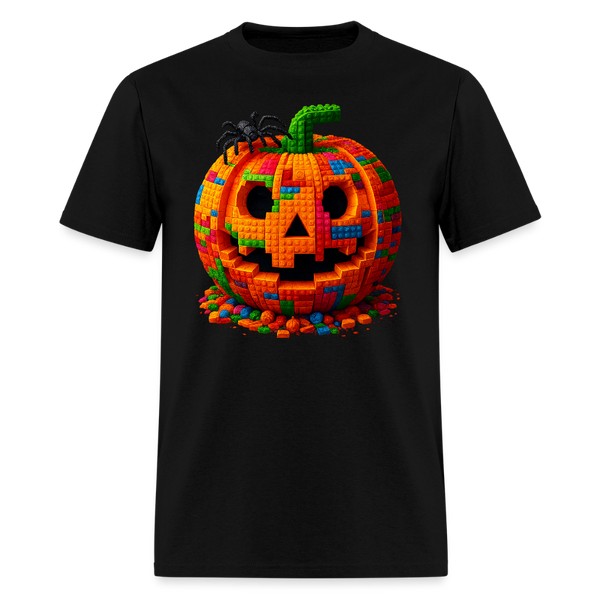 Halloween Pumpkin Bricks T Shirt - black