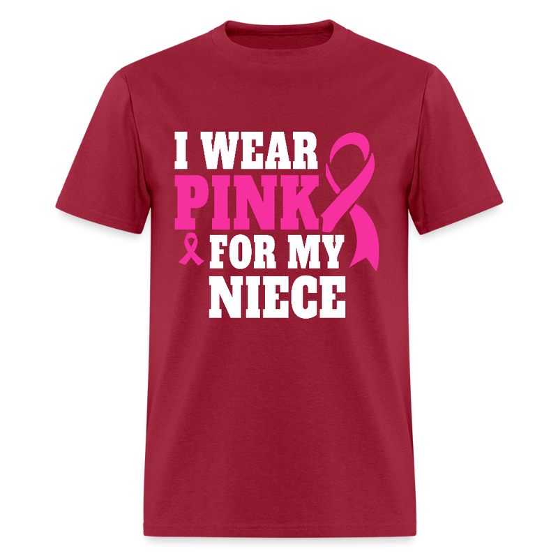 Breast Cancer Awareness Month Wear Pink For My Niece T Shirt - dark red