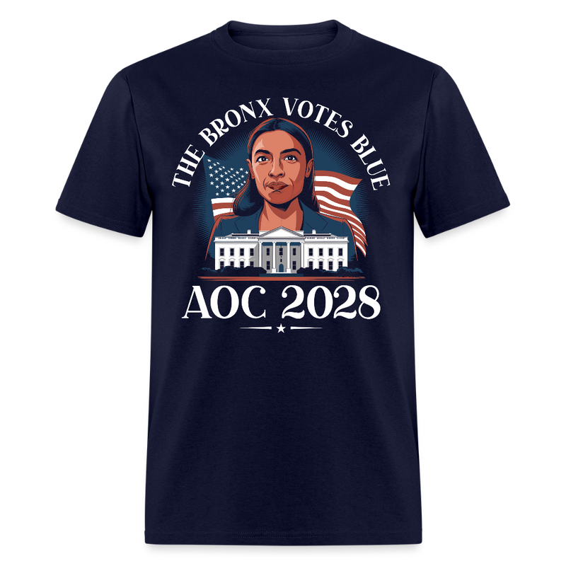 The Bronx Votes Blue AOC 2028 T Shirt - navy