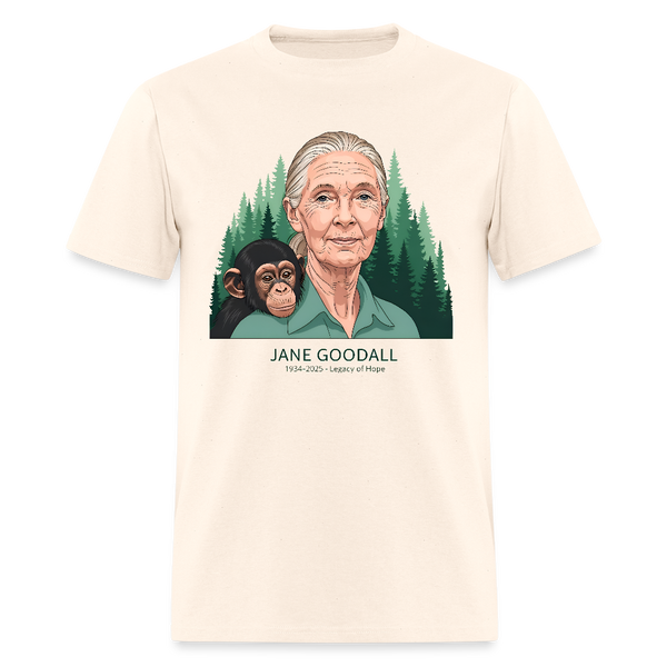 Jane Goodall 1934-2025 Legacy Of Hope T Shirt - 3 - natural