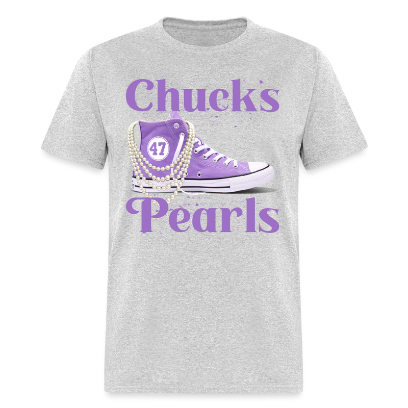 Chucks & Pearls 47 T Shirt - heather gray