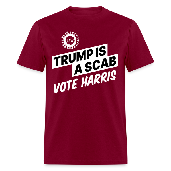 Trump Is A Scab Vote Harris T Shirt - burgundy