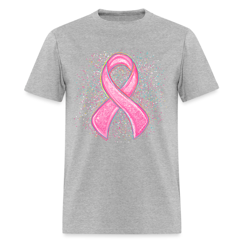 Coquette Pink Ribbon Breast Cancer Awareness Month T Shirt - heather gray