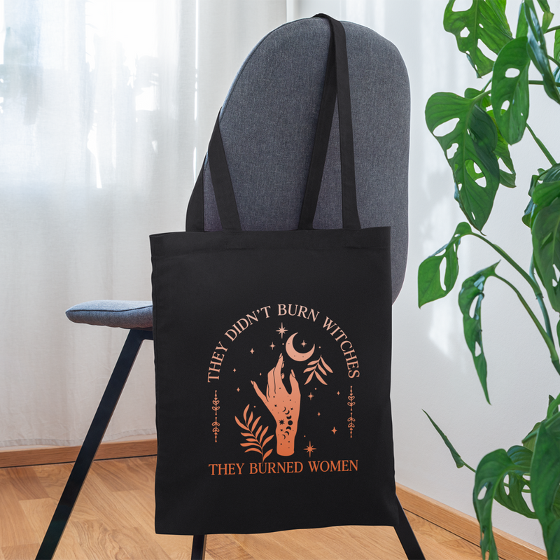 They Didn't Burn Witches Tote Bag - black