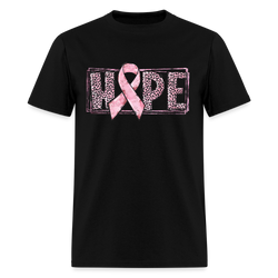 Hope Pink Ribbon Breast Cancer Awareness Month T Shirt - black