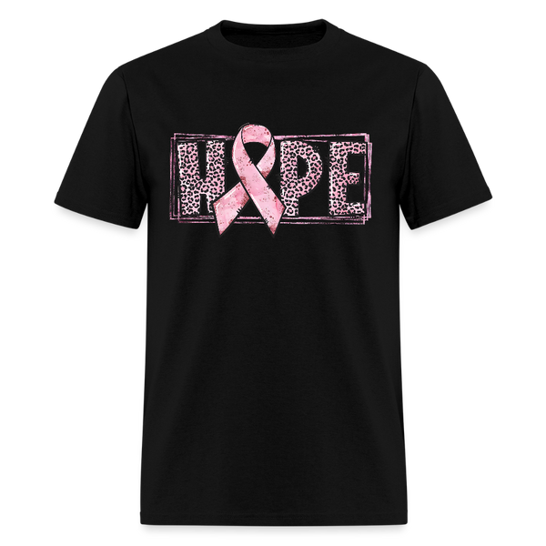 Hope Pink Ribbon Breast Cancer Awareness Month T Shirt - black