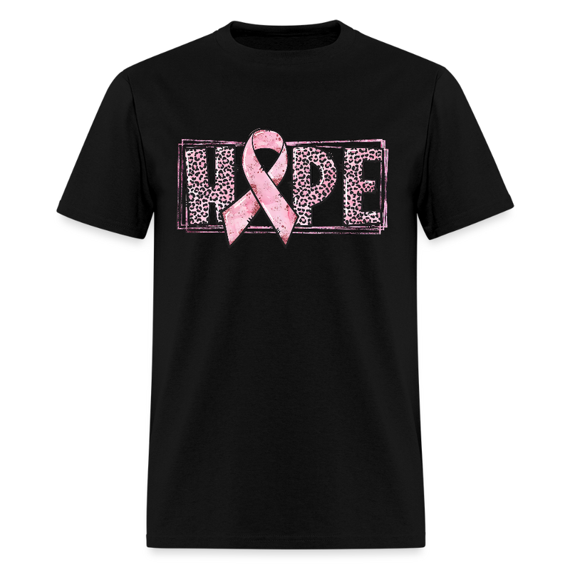 Hope Pink Ribbon Breast Cancer Awareness Month T Shirt - black
