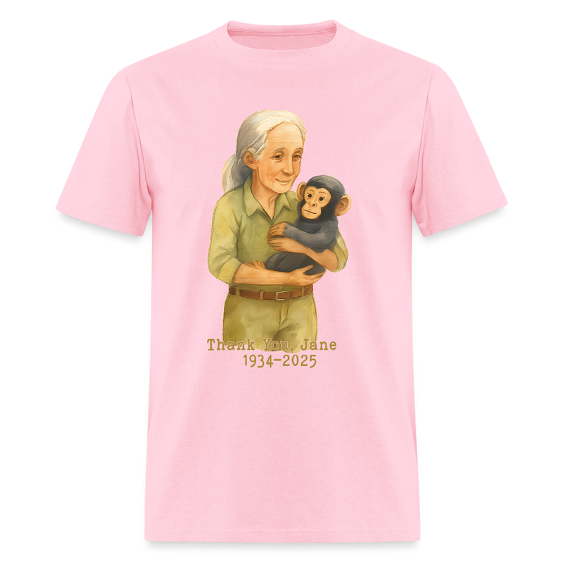 Thank You Jane Goodall 1934-2025 T Shirt - pink