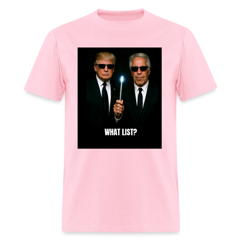 Donald Trump and Jeffrey Epstein What List T Shirt - pink