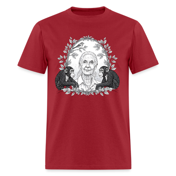 RIP Jane Goodall T Shirt - 3 - dark red