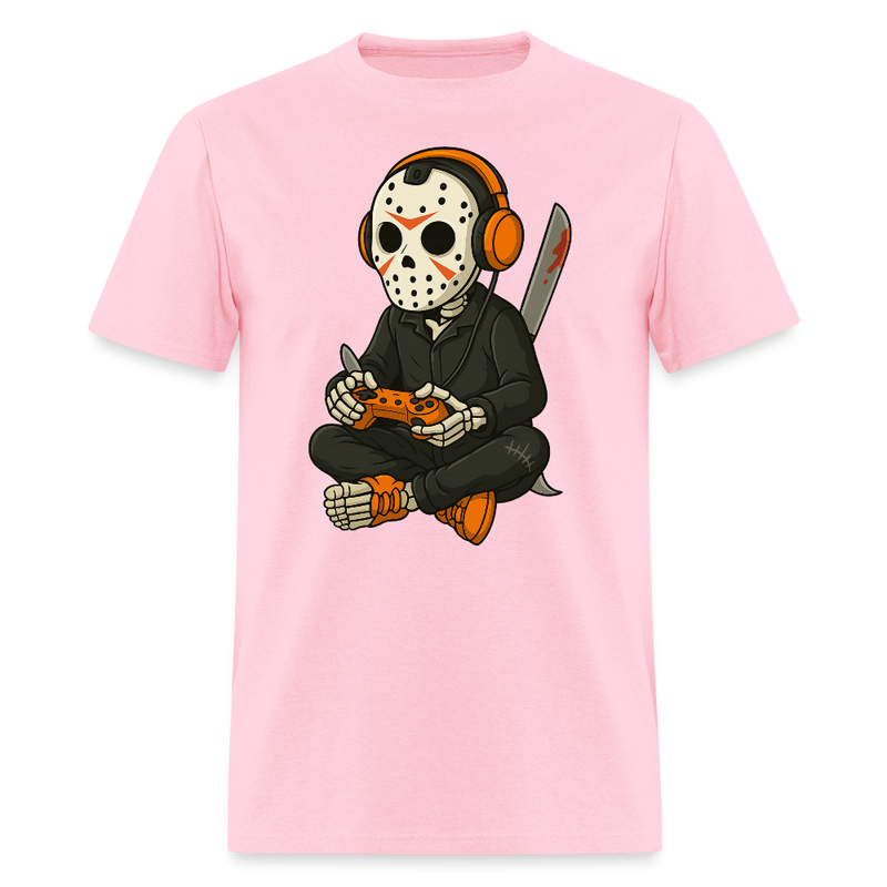 Skeleton Gamer Halloween T Shirt - pink