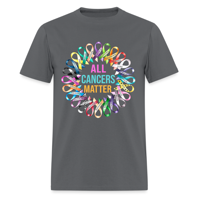 All Cancer Matters Breast Cancer Awareness Month T Shirt - charcoal