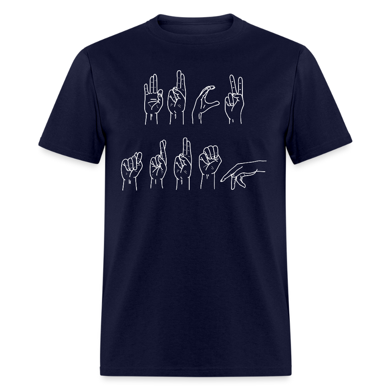 F*ck Trump Sign Language T Shirt - navy