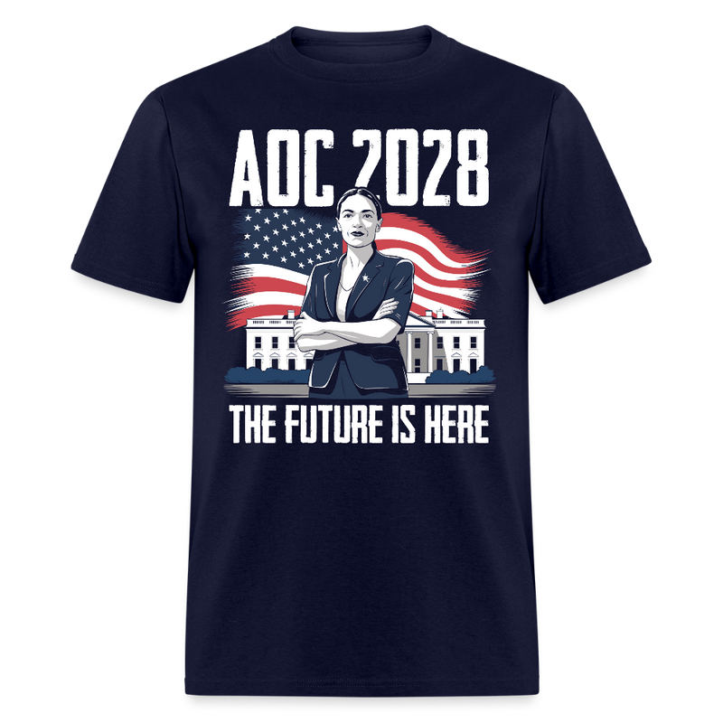 AOC 2028 The Future is Here T Shirt - navy