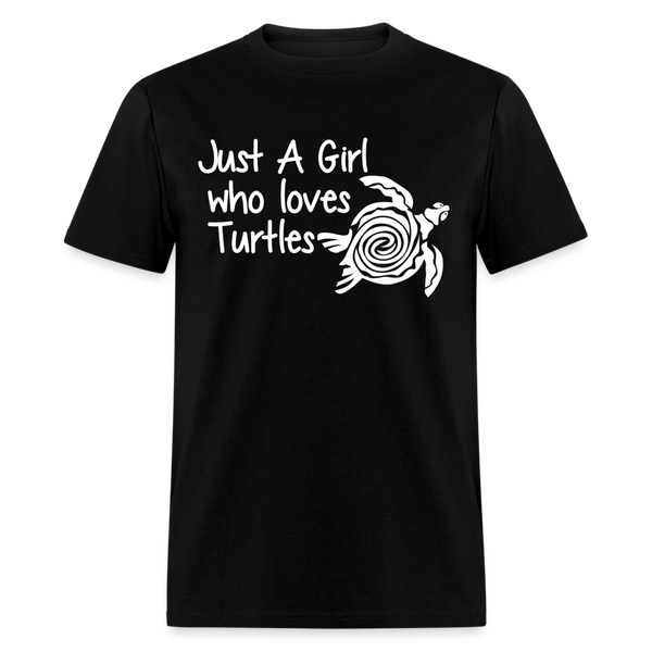 Just A Girl Who Loves Turtles T Shirt - black