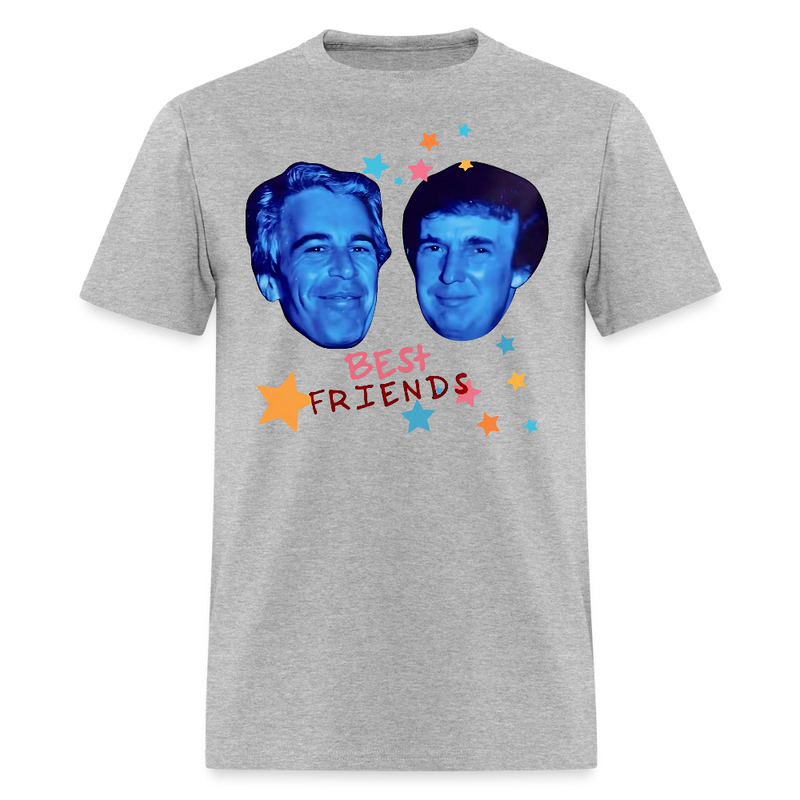 Jeffrey Epstein and Donald Trump Best Friends T Shirt - heather gray