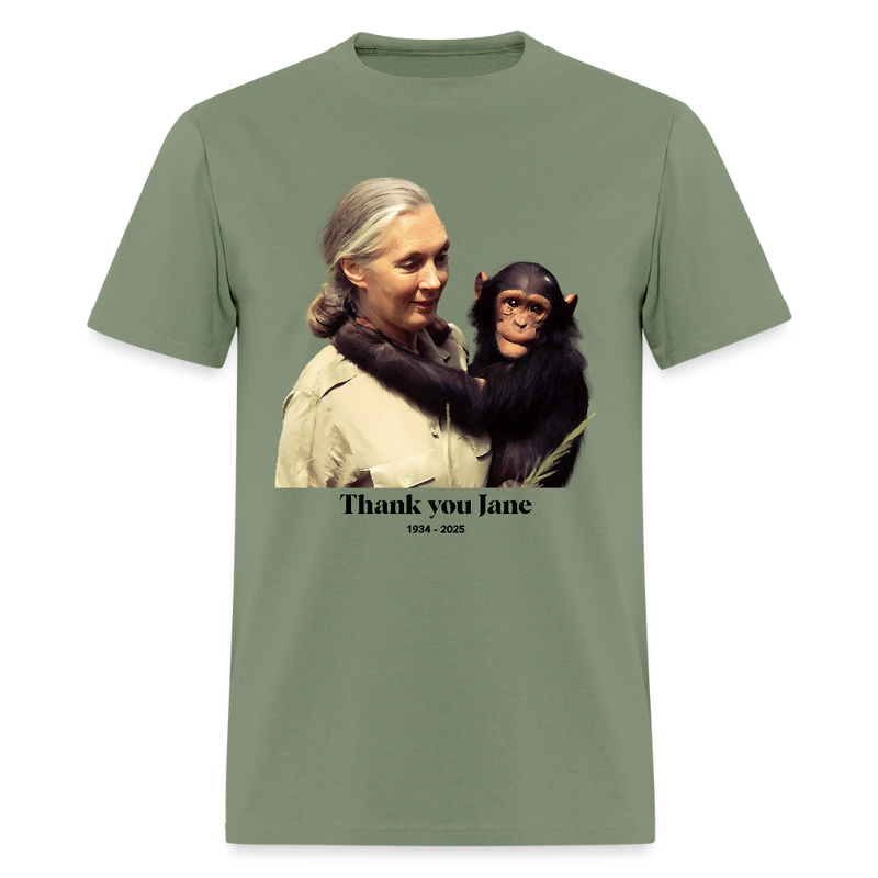 Thank You Jane Goodall T Shirt - military green