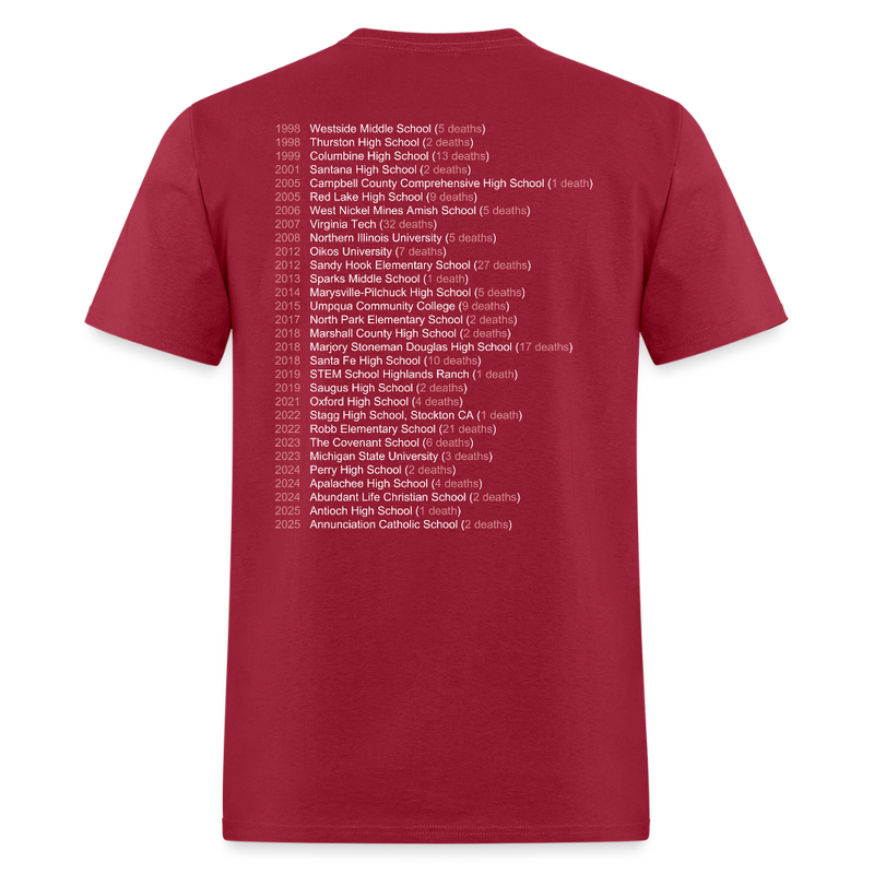 Policy & Change Not Thoughts & Prayers T Shirt - dark red