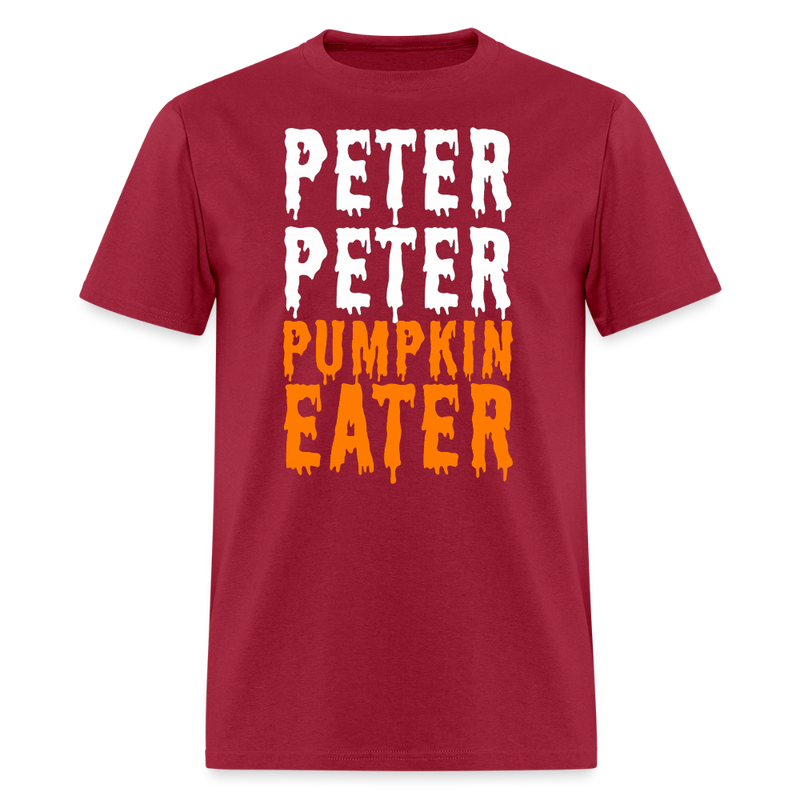 Peter Peter Pumpkin Eater Halloween T Shirt - dark red