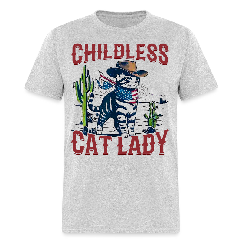 Childless Cat Lady T Shirt - heather gray