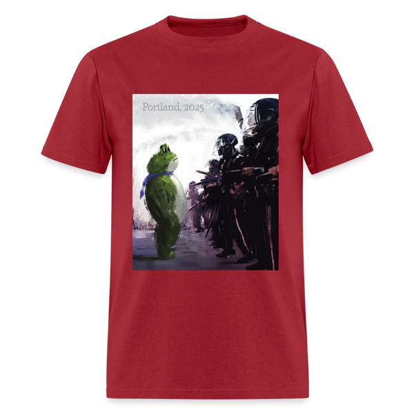 Brave Portland Frog T Shirt - dark red
