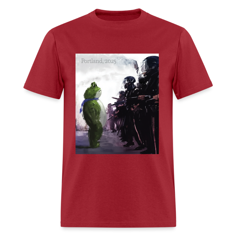 Brave Portland Frog T Shirt - dark red