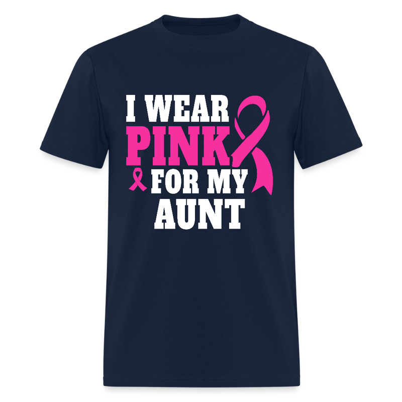 Breast Cancer Awareness Month Wear Pink For My Aunt T Shirt - navy
