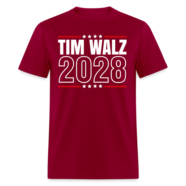 Tim Walz 2028 T Shirt - 2 - dark red