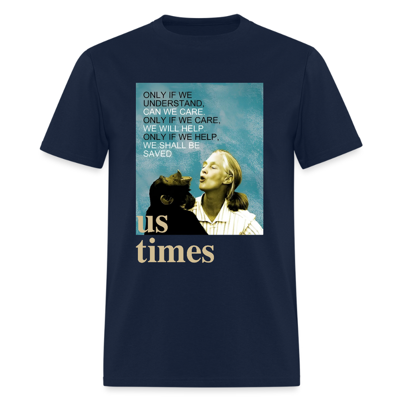 Jane Goodall Only If We Understand US Times T Shirt - navy